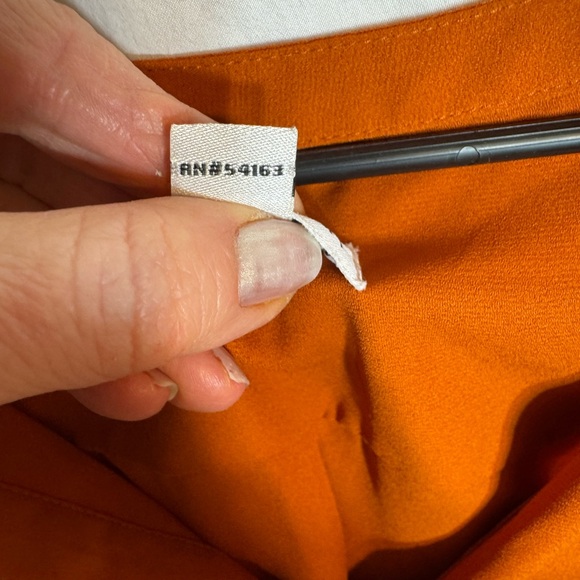 Calvin Klein Burnt Orange Capped Sleeve V Neck Blouse - Picture 4 of 7